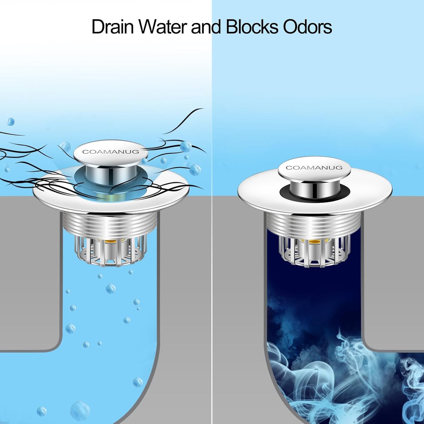 Bathtub Stopper | Shower Drain Hair Catcher, Pop-up Tub Stopper with Strainer | Bathroom Drain Plug | Drain Protector for 1-1/2 to 1-3/4"" Bath Drain Hole