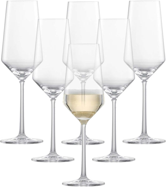 ZWIESEL GLAS Pure Champagne Glass (Set of 6), Champagne Flutes with Effervescent Point, Dishwasher-Safe Tritan Crystal Glasses, Made in Germany (10 Ounce)