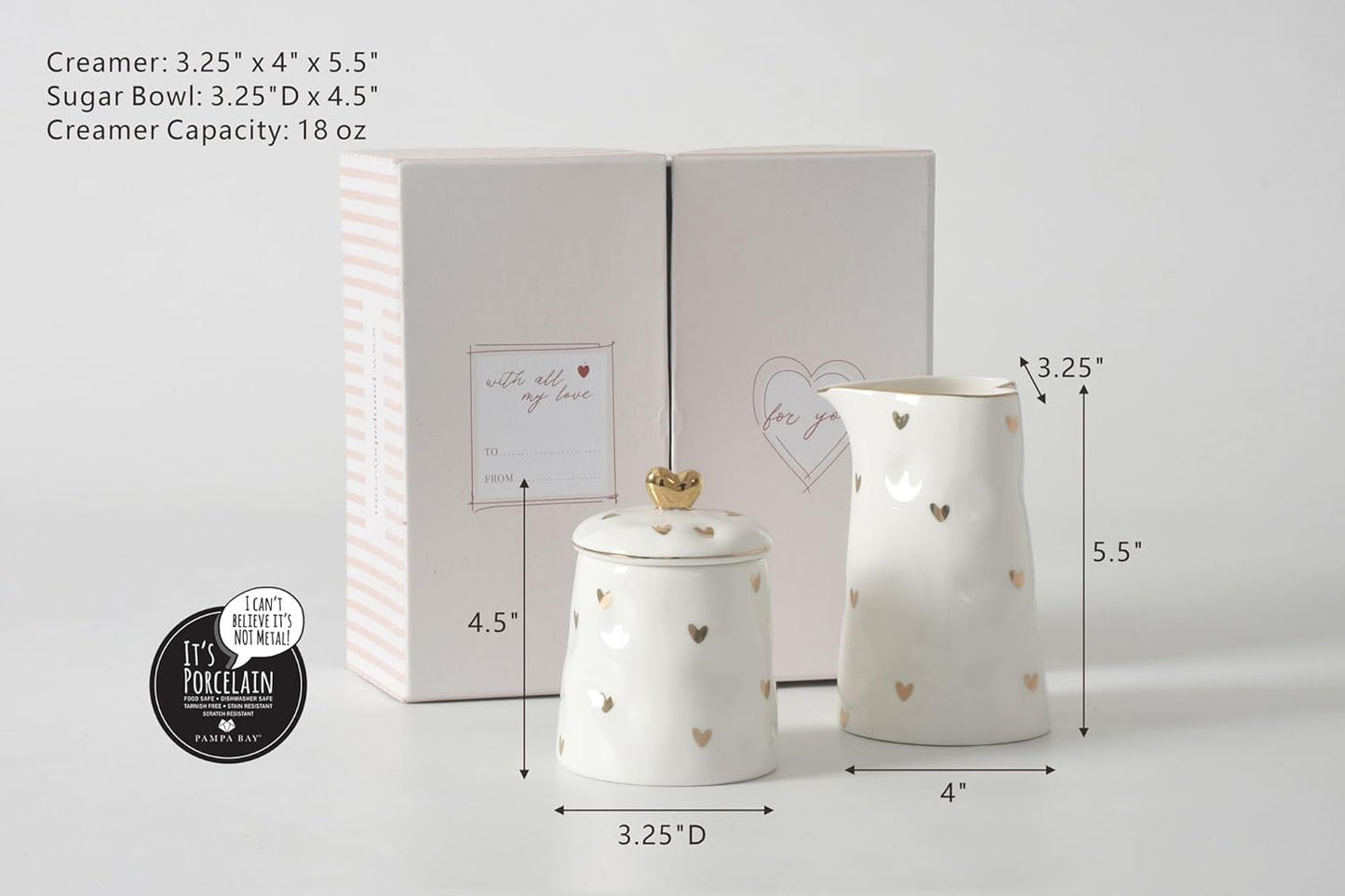 Heart To Heart Sugar Bowl & Creamer Set