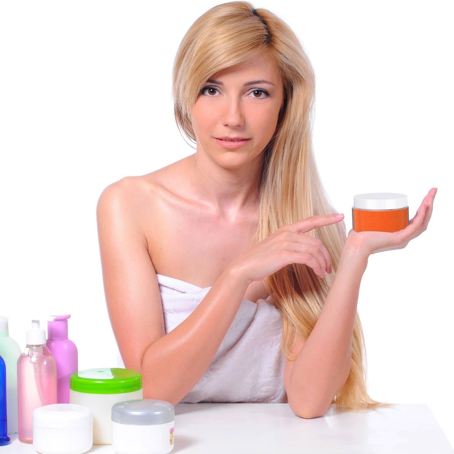 6 Pack 2 oz Plastic Pot Jars Round Clear Leak Proof Plastic Cosmetic Container Jars with White Lids for Travel Storage Make Up, Eye Shadow, Nails, Powder, Paint, Jewelry(2 oz)