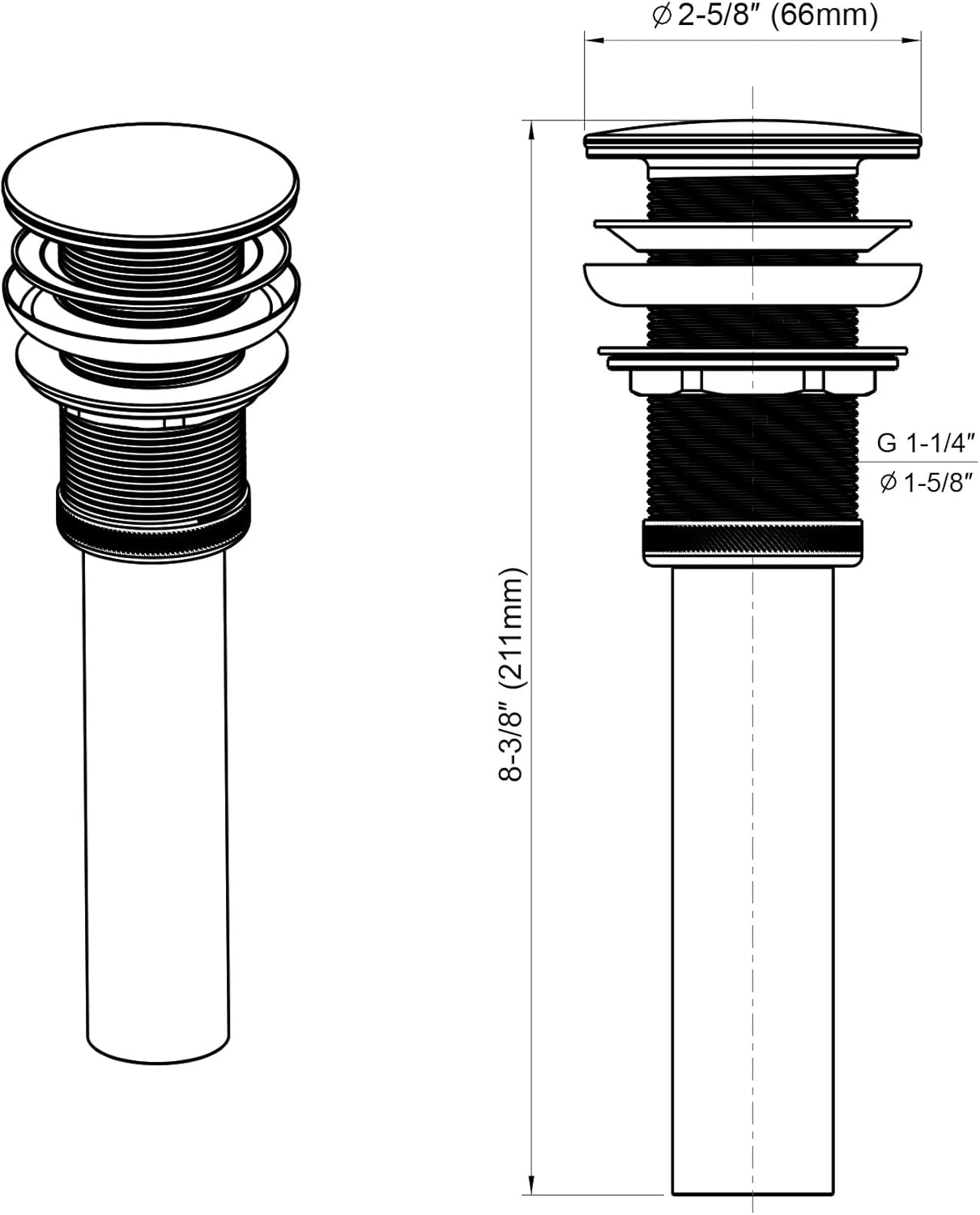 Dowell Pop Up Drain Stopper for Bathroom Vanity/Vessel Sink (Golden 6011 0815)