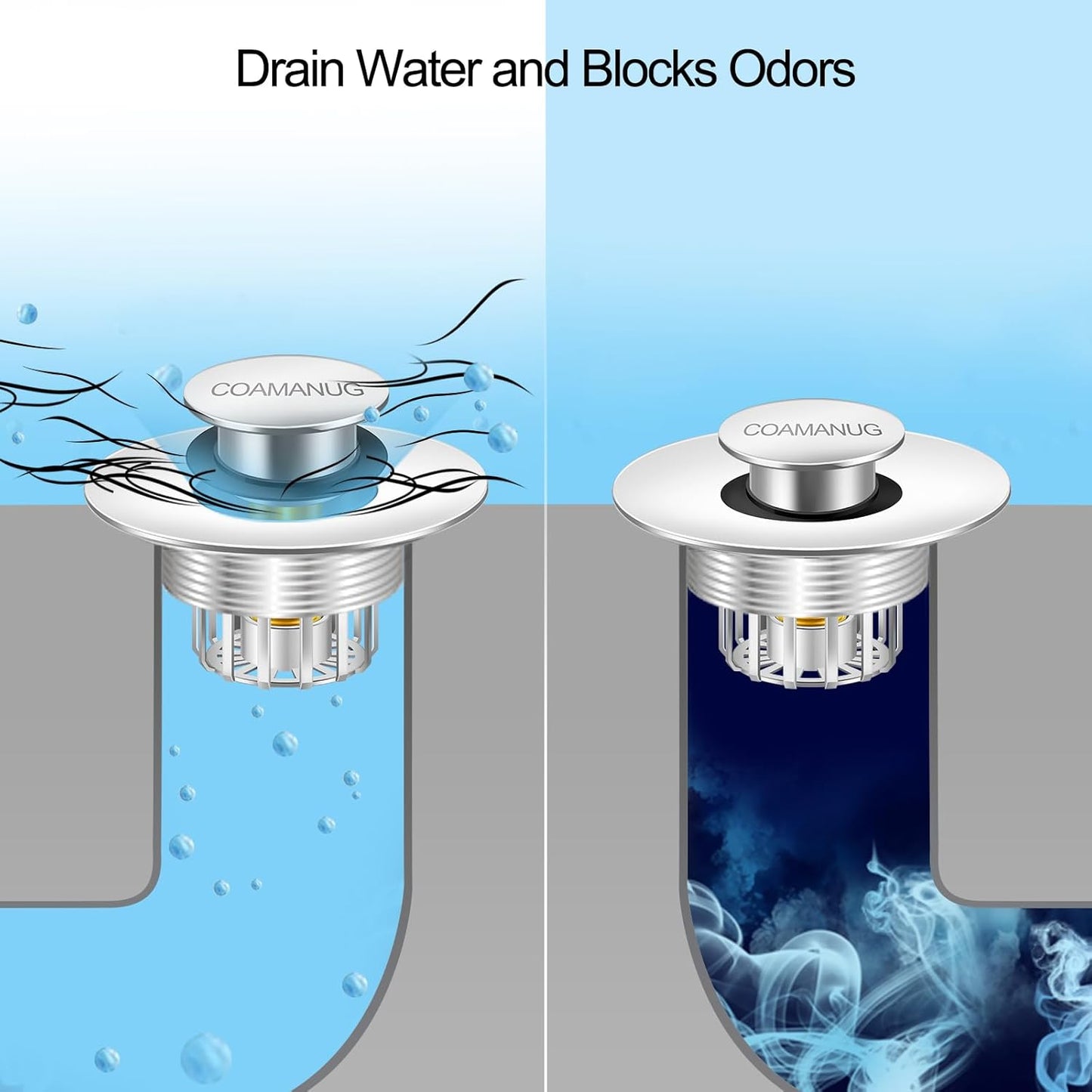 Bathtub Stopper | Shower Drain Hair Catcher, Pop-up Tub Stopper with Strainer | Pop-up bathtub drain plug | Drai Protector for 1-1/2 to 1-3/4" Bath Drain Hole