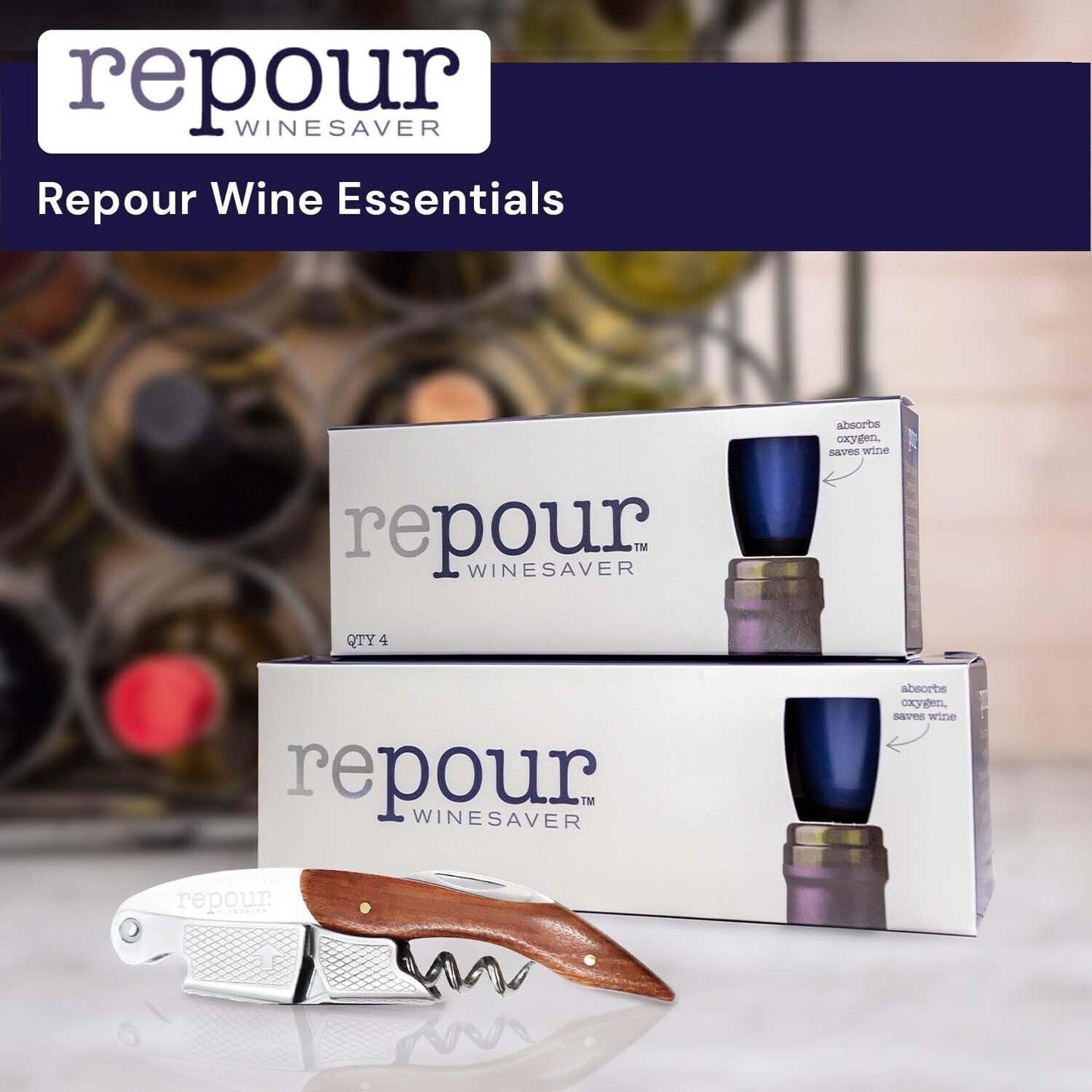 Wine Essentials Combo Pack – Premium Corkscrew & Wine Saver | Manual Wine Key Removes Corks Easily, Wine Stopper Preserves Wine Easily|Perfect for Wine Lovers and Enthusiasts (Rosewood 10 Pack)