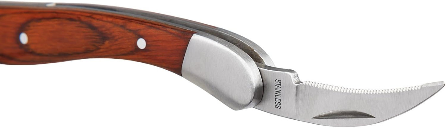 Premium Waiters Corkscrew - 3 in 1 Stainless Steel Wine Opener with Rosewood Pull Tap Handle Bottle Opener and Serrated Foil Cutter