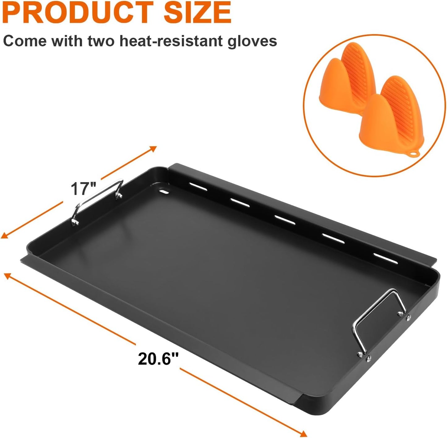 Full-Size Griddle Inserts for Charbroil Commercial Infrared 3 Burner 463242516 463242515 466242515 466242615 463367516 466242516 463342620, Flat Top Griddle Replacement for G466-0025-W1A G466-2400-W1