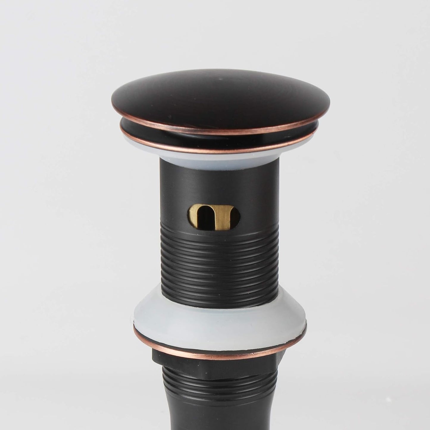 Oil Rubbed Bronze Pop Up Sink Drain, Vanity Bathroom Vessel Lavatory Faucet Detachable Basket Drain Stopper, ORB with Overflow