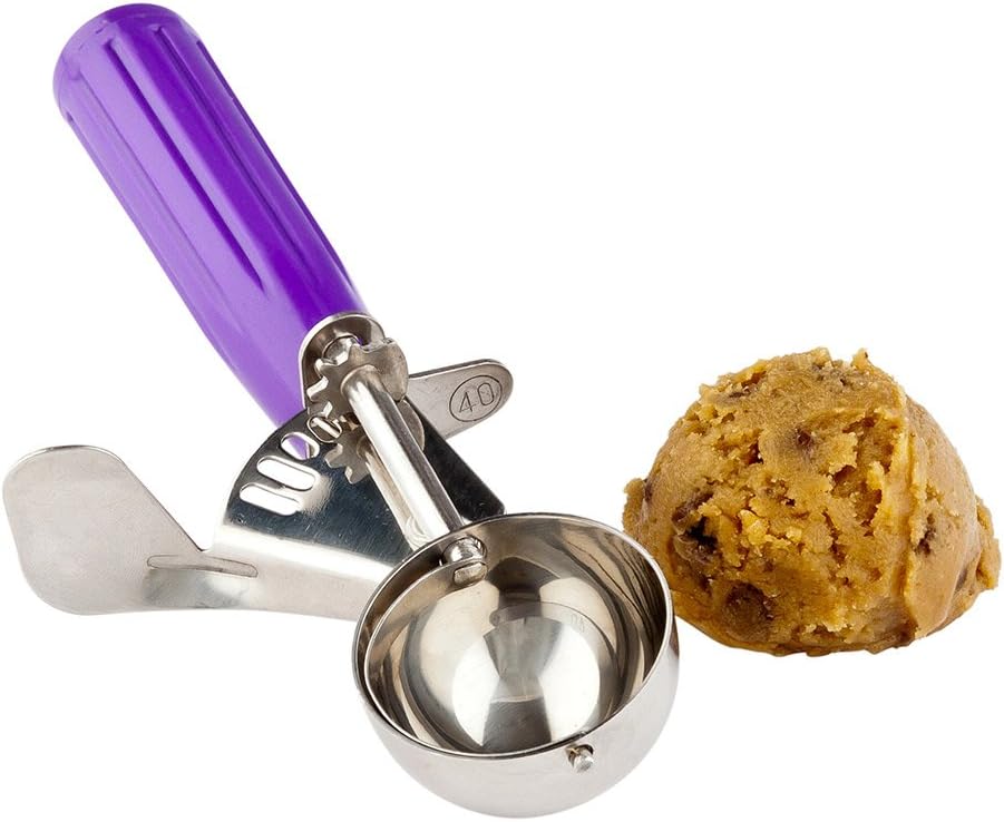 Met Lux 0.86 oz Stainless Steel #40 Portion Scoop - with Orchid Handle - 1 count box