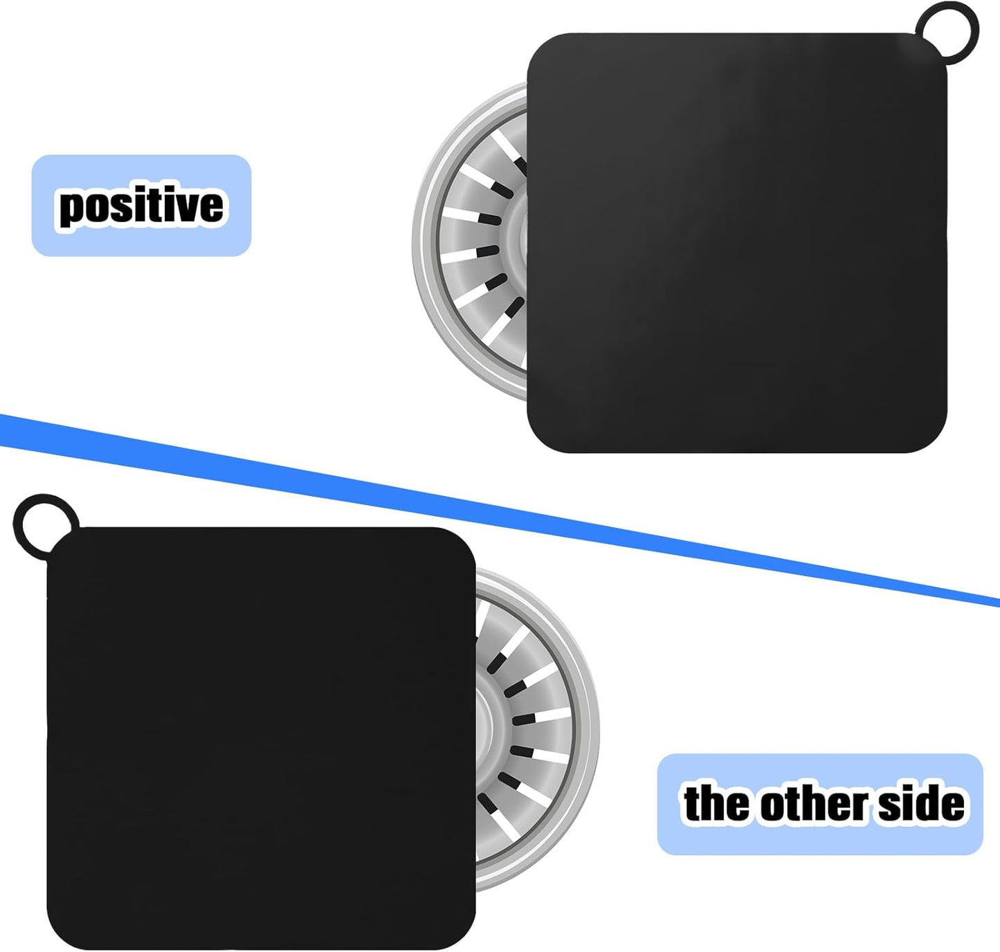 Yinkin 6 Pcs Drain Covers to Keep Bugs Out Silicone Shower Floor Tub Stoppers Bathtub Drain Stoppers Sewer Anti-Odor Mats Deodorizing Plugs for Bathroom(6 x 6 Inch,Square,Black)