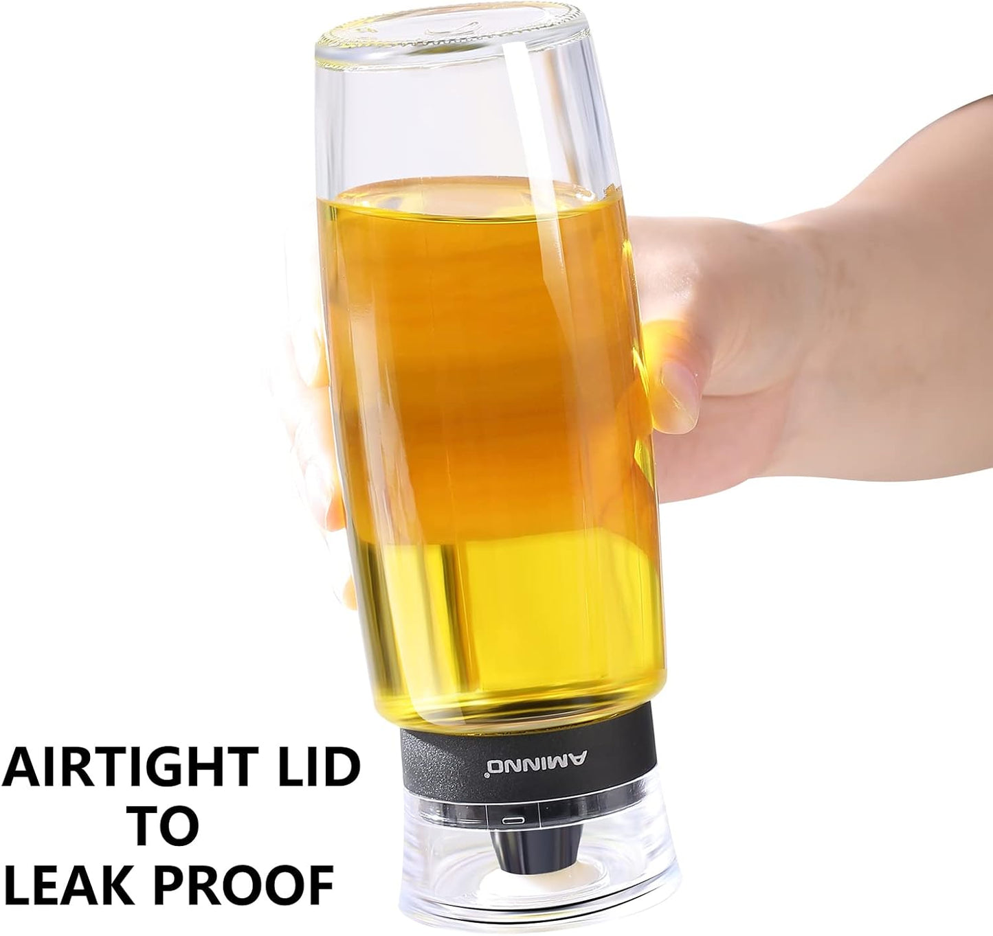 Oil and Vinegar Dispenser 2 Pack, Olive Oil and Vinegar Cruet Dispenser Bottle,Wide Opening(Easy Refilling) with lids, Sealed leakproof, Glass Oil Bottle for Kitchen Cooking, 9.5oz/280ml