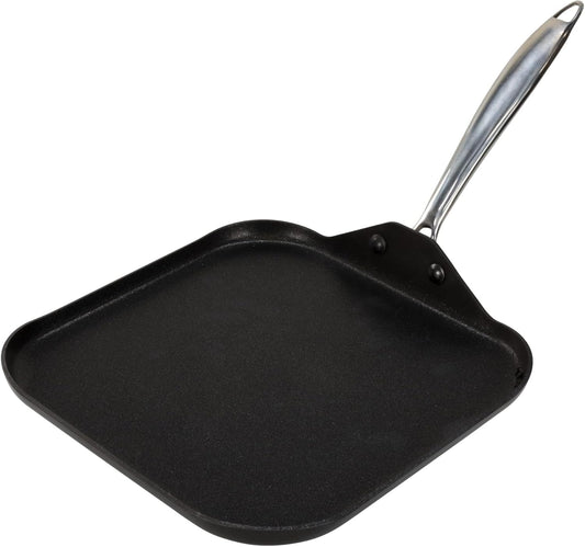 Vasconia Urban 11" Square Nonstick Griddle Pan - Home and Commercial Kitchen Cookware, Dishwasher and Oven Safe Up to 475°F - Made in Mexico Aluminum Griddle Pan for Stove Top with Fast-Cooling Handle
