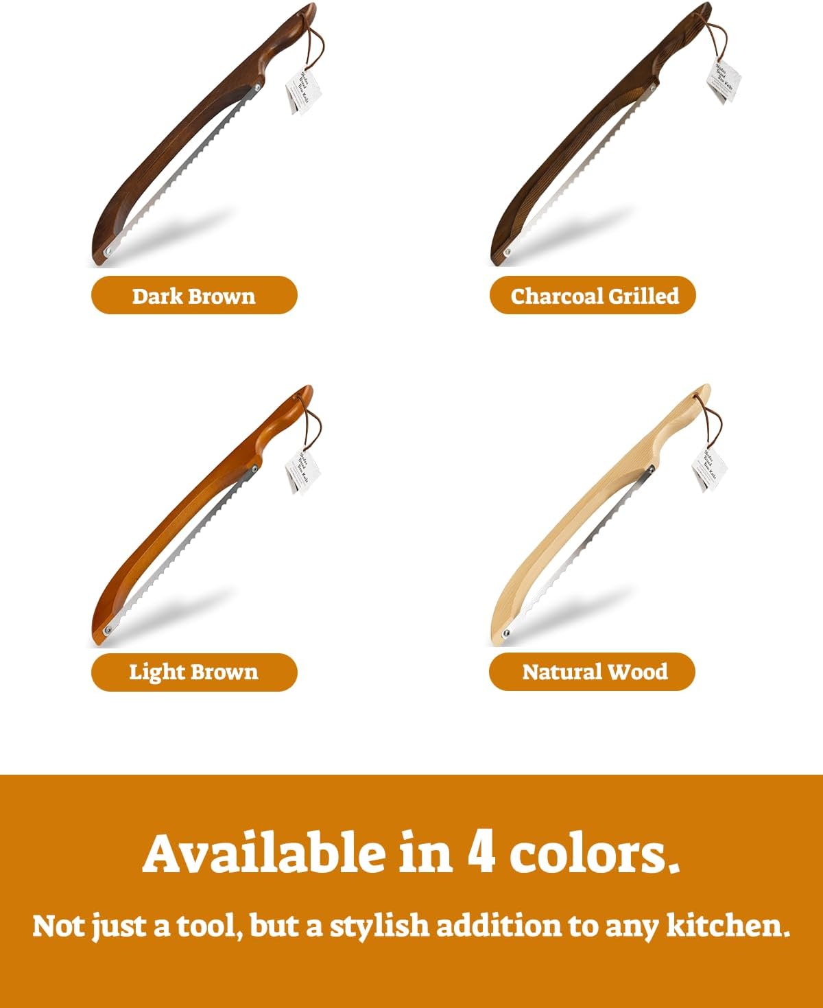 16.5” Bread slicer for Homemade Bread, Serrated Bread Knife for homemade bread with Bow Design, Premium Bread Knife, Bread Slicer, Bread Cutter for Bagels, Baguettes, Charcoal-Grilled