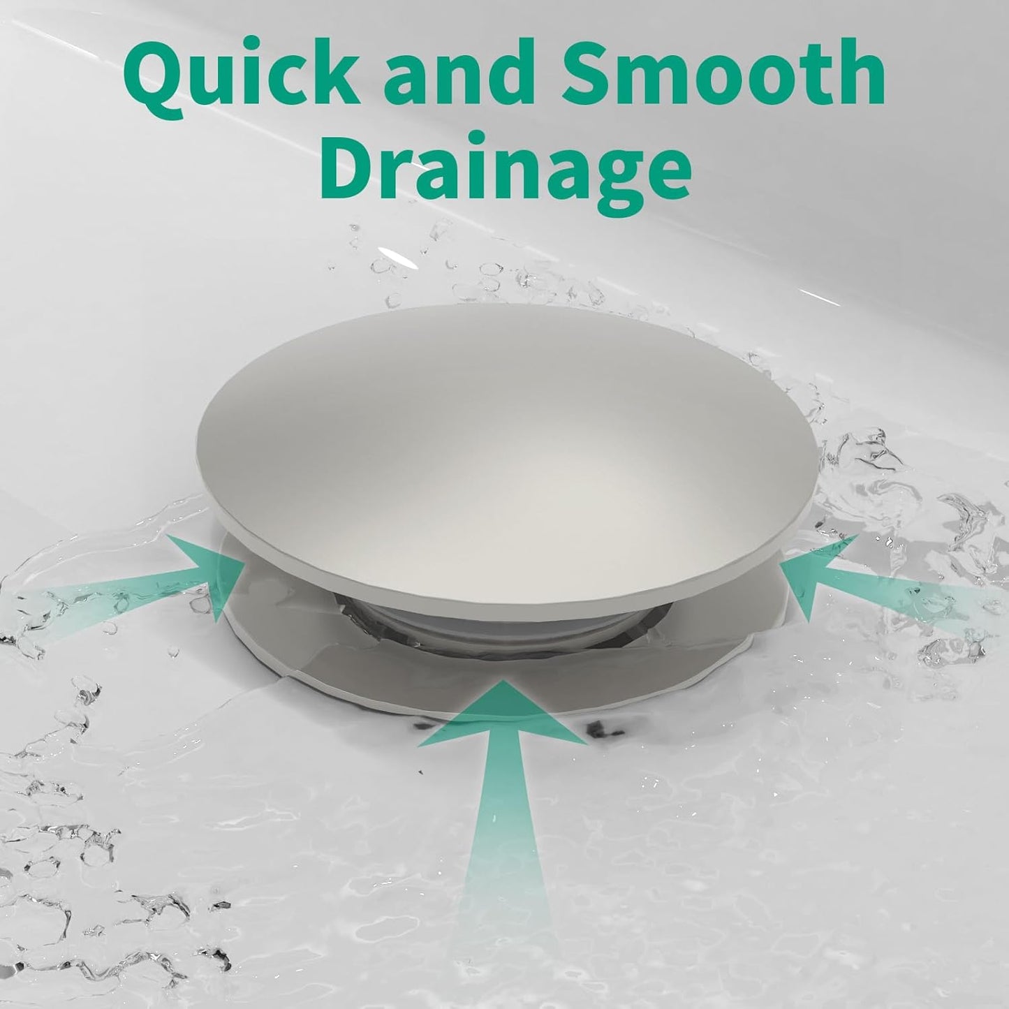 Bathroom Pop up Drain Without Overflow, Anti-Clogging Vessel Sink Drain Strainer, Pop Up Drain with Detachable Basket, Hair Catcher Bathroom Sink Drain Stopper(Brushed Nickel, No Overflow)