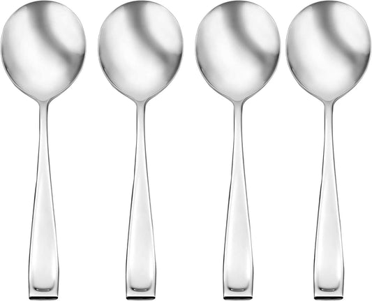 Oneida Moda Fine Flatware Soup, Set Of 4 Spoon, STAINLESS