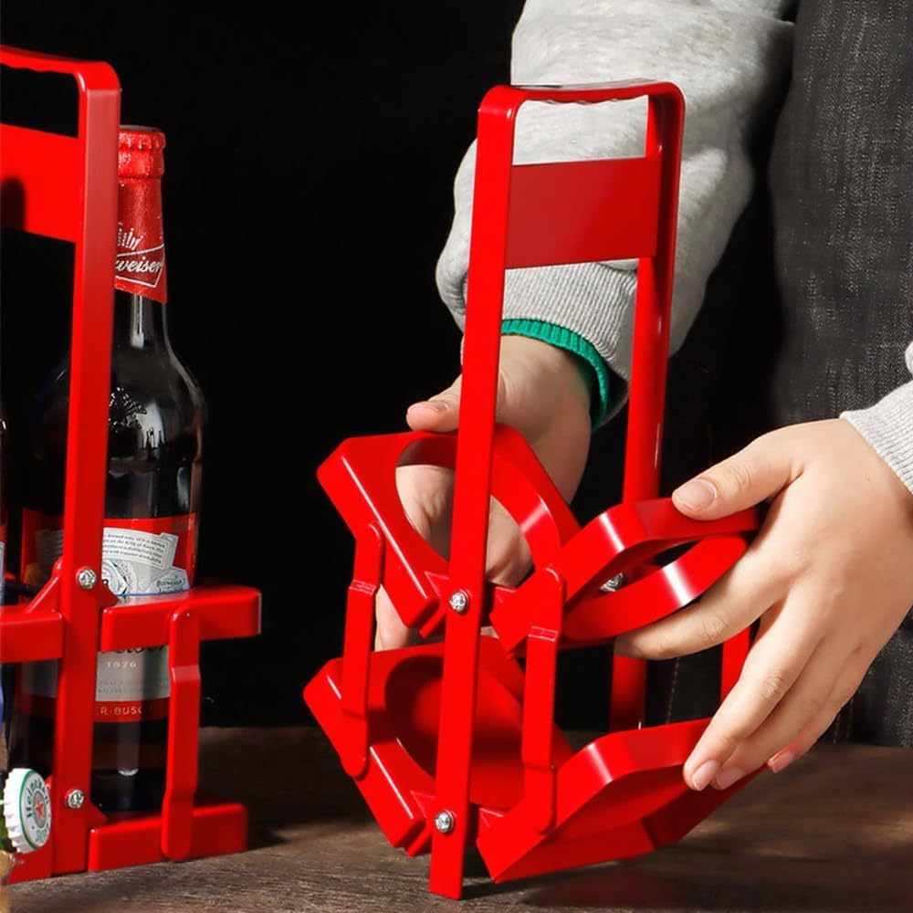 Musbus Reusable Drink Carrier with Handle for Doordash, Grubhub, Portable Cup/Coffee Holder Accessories for Delivery, Foldable Drinks Caddy with Tray, Car Durable Plastic Festive Bottle, Vacation