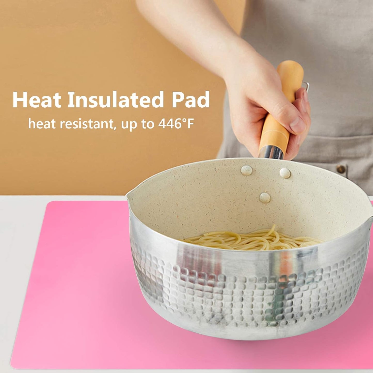 Gartful Extra Large Silicone Mats for Countertop, 28" by 20" Multipurpose Mat, Counter Table Protector, Desk Saver Pad, Placemat Nonstick Nonskid Heat-Resistant Pad, Pink, 2PCS