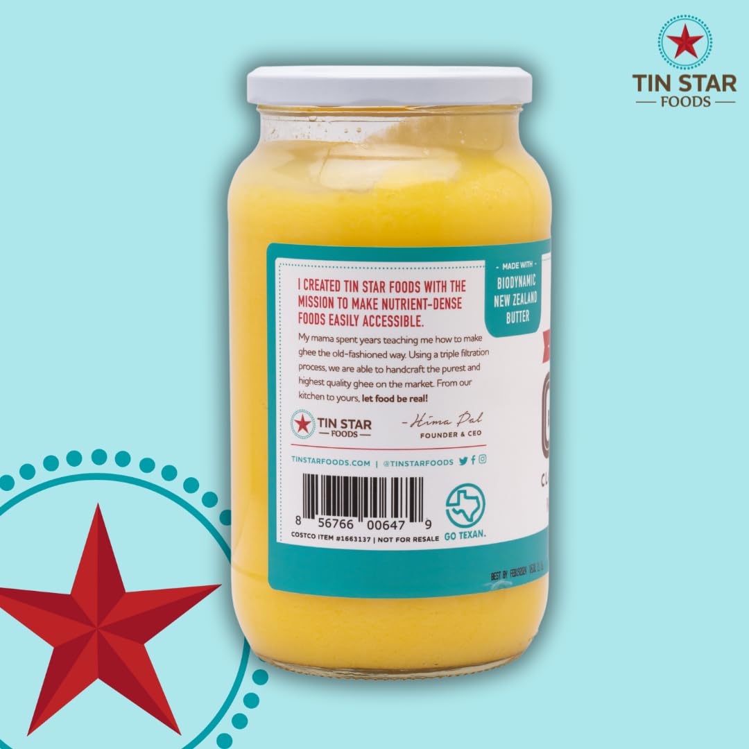 Tin Star Foods - Grassfed Ghee (Grassfed Biodynamic 22.5 oz)