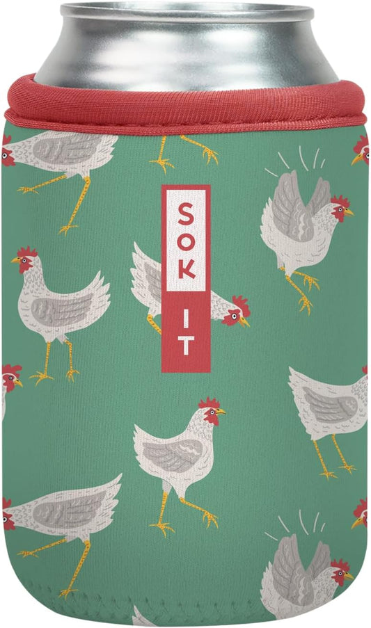 Sok It CanSok Sleeve for Beer & Soda Insulated Neoprene Cover (Flew The Coop, 12oz Can Sleeve)