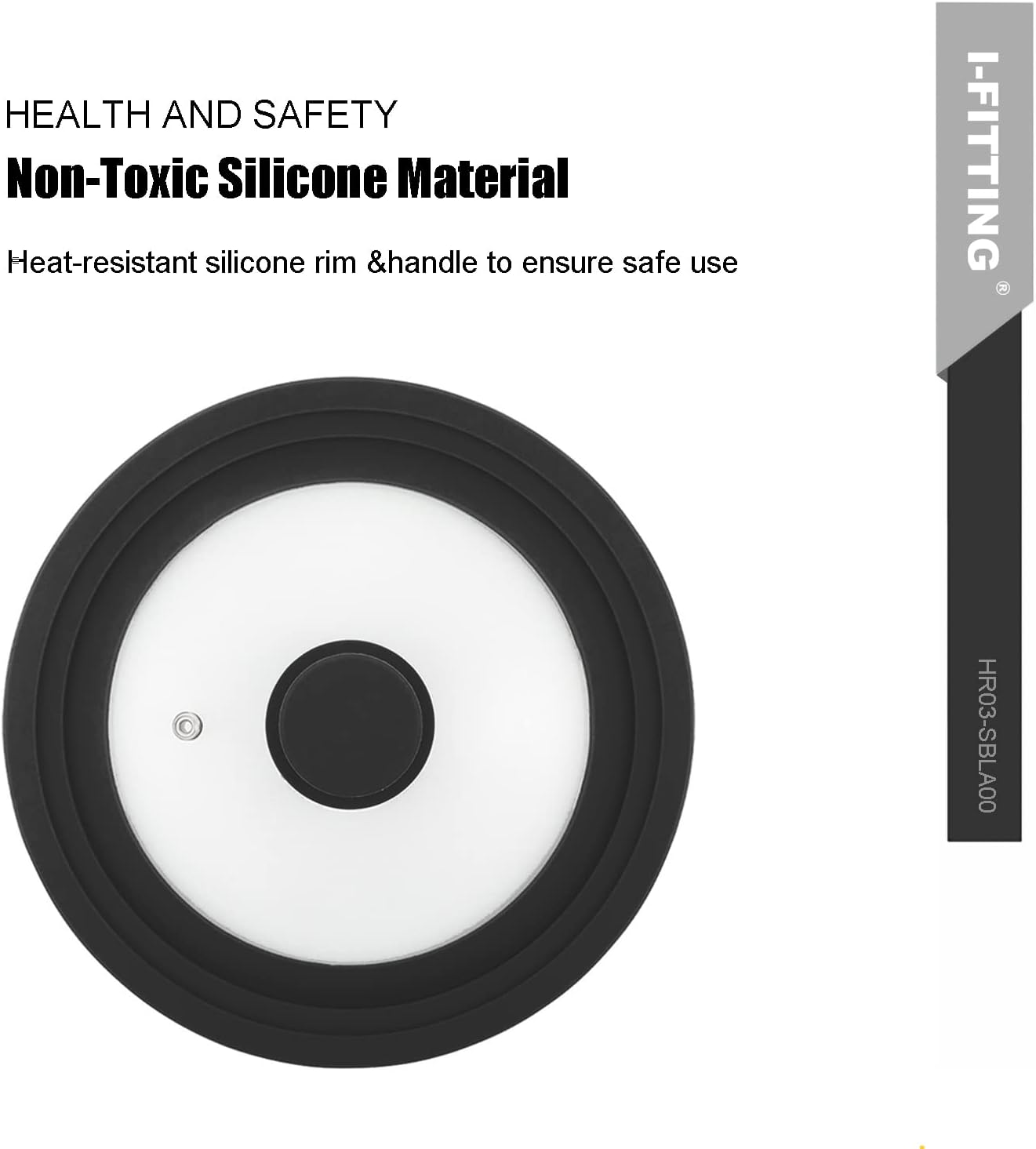 Universal Lid for Pots,Pans And Skillets,HR Huare Technology Tempered Glass with Heat Resistant Silicone Rim,Dishwasher Safe,Fit Cookware 11”,12”, 12.5”, Black,1 Pack