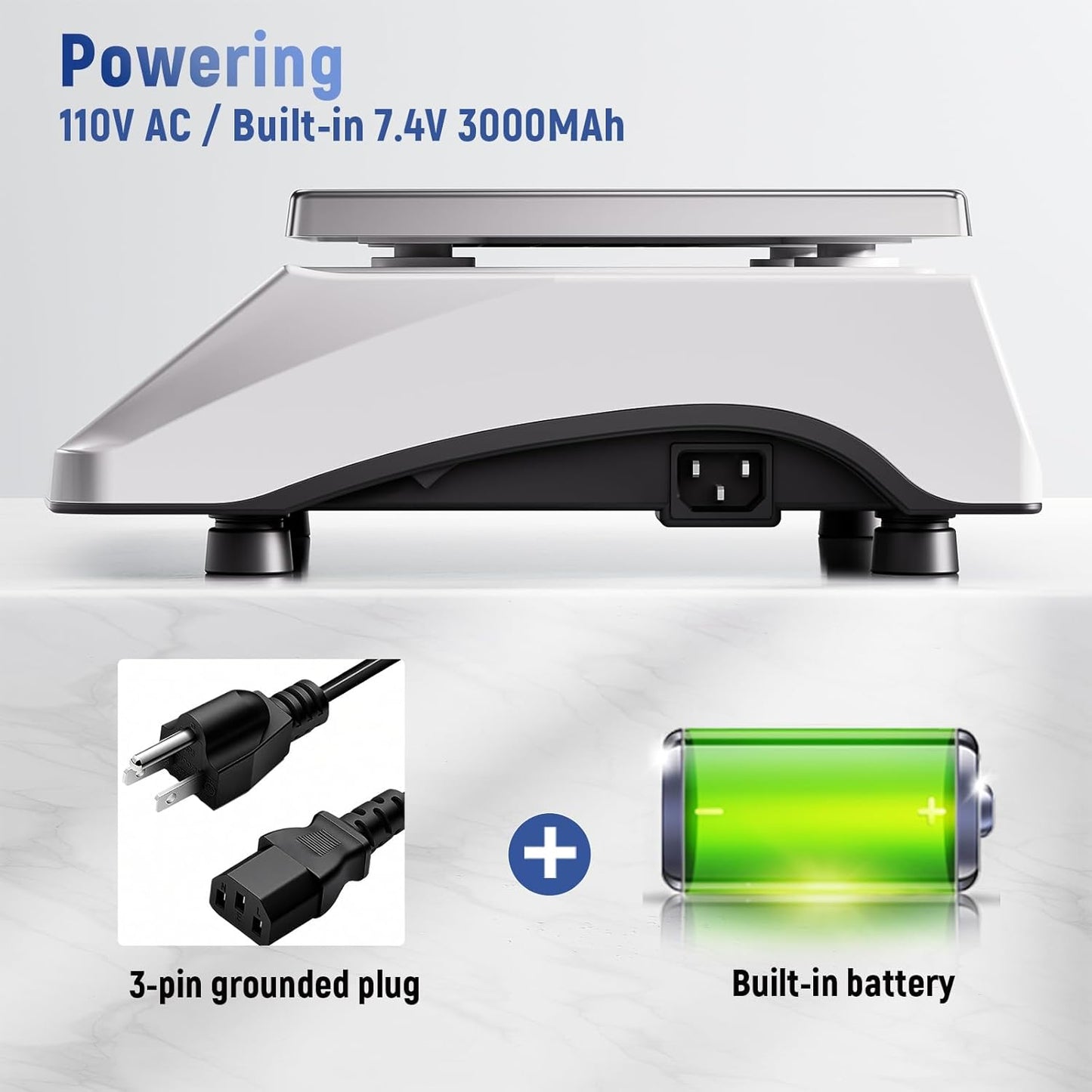 Industrial Counting Scale Digital Inventory Scale for Small Parts Coins Jewelry Piece, 66lb/30kg Electronic Bench Scale Gram Scale with Battery AC Power Backlight LCD Display, lb/g/kg/oz, 0.001lb/0.5g