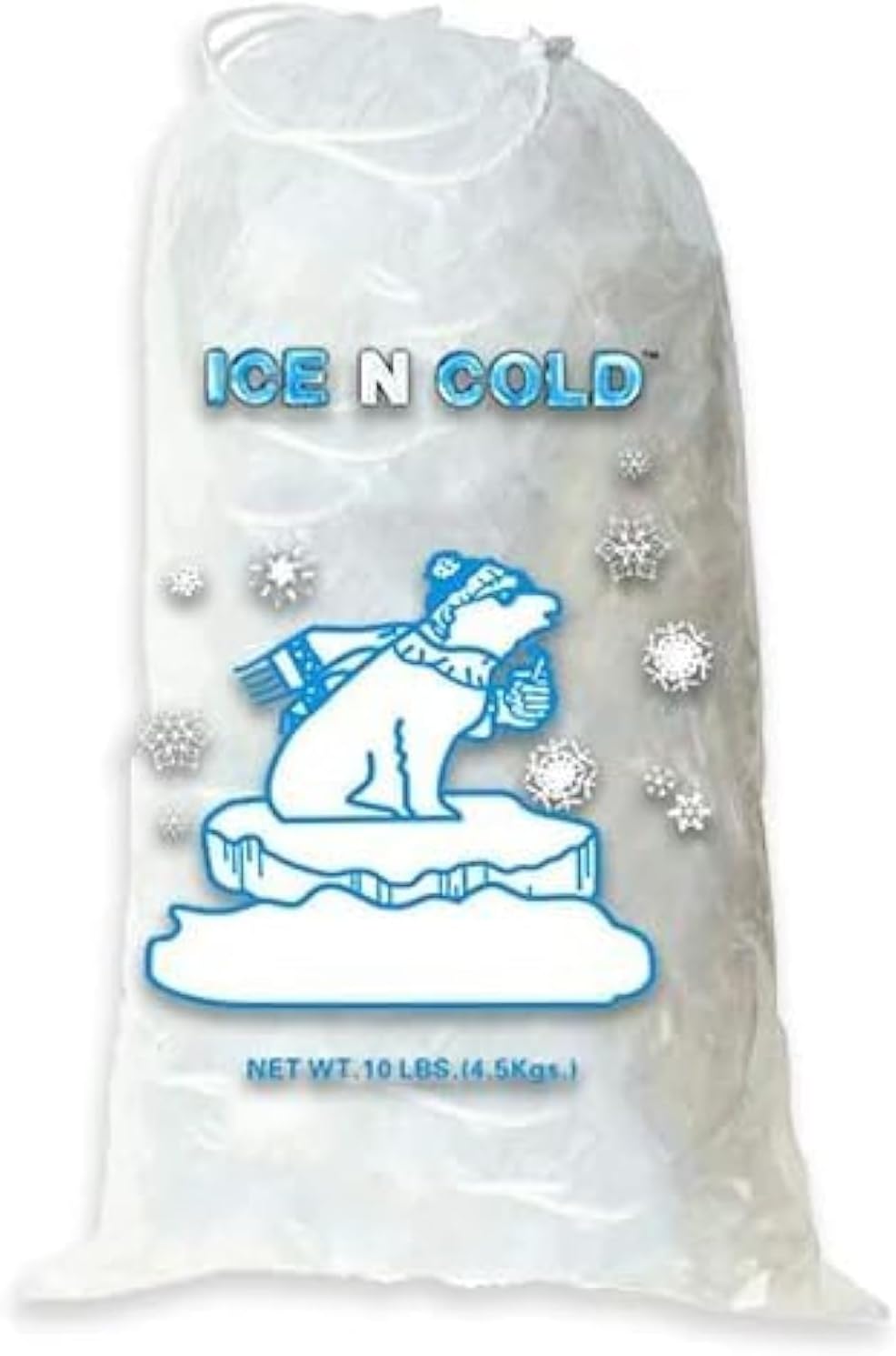 Ice Bags with Drawstring Closure | 10lb, 500ct/cs | 41 mic Thickness | Portable Storage and Freezer Keeper