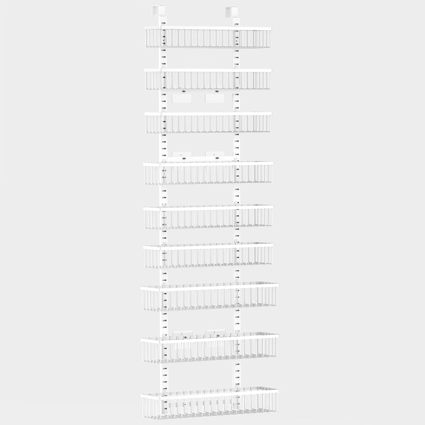 Moforoco 9-Tier White Over The Door Pantry Organizer, Pantry Organization and Storage, Black Hanging Basket Wall Spice Rack Seasoning Shelves, Home & Kitchen Bedroom Bathroom House Essentials