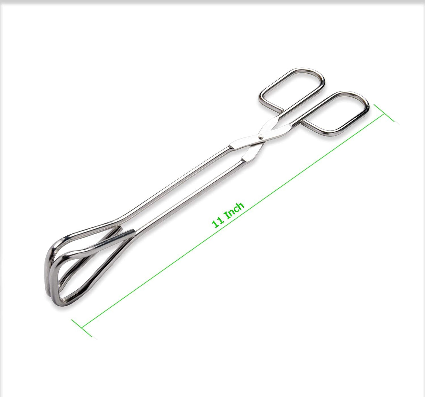 11-Inch Heavy Duty Stainless Steel Kitchen Tongs - Comfortable Ergonomic Grip, Scissor Design, Heat Resistant for BBQ and Cooking