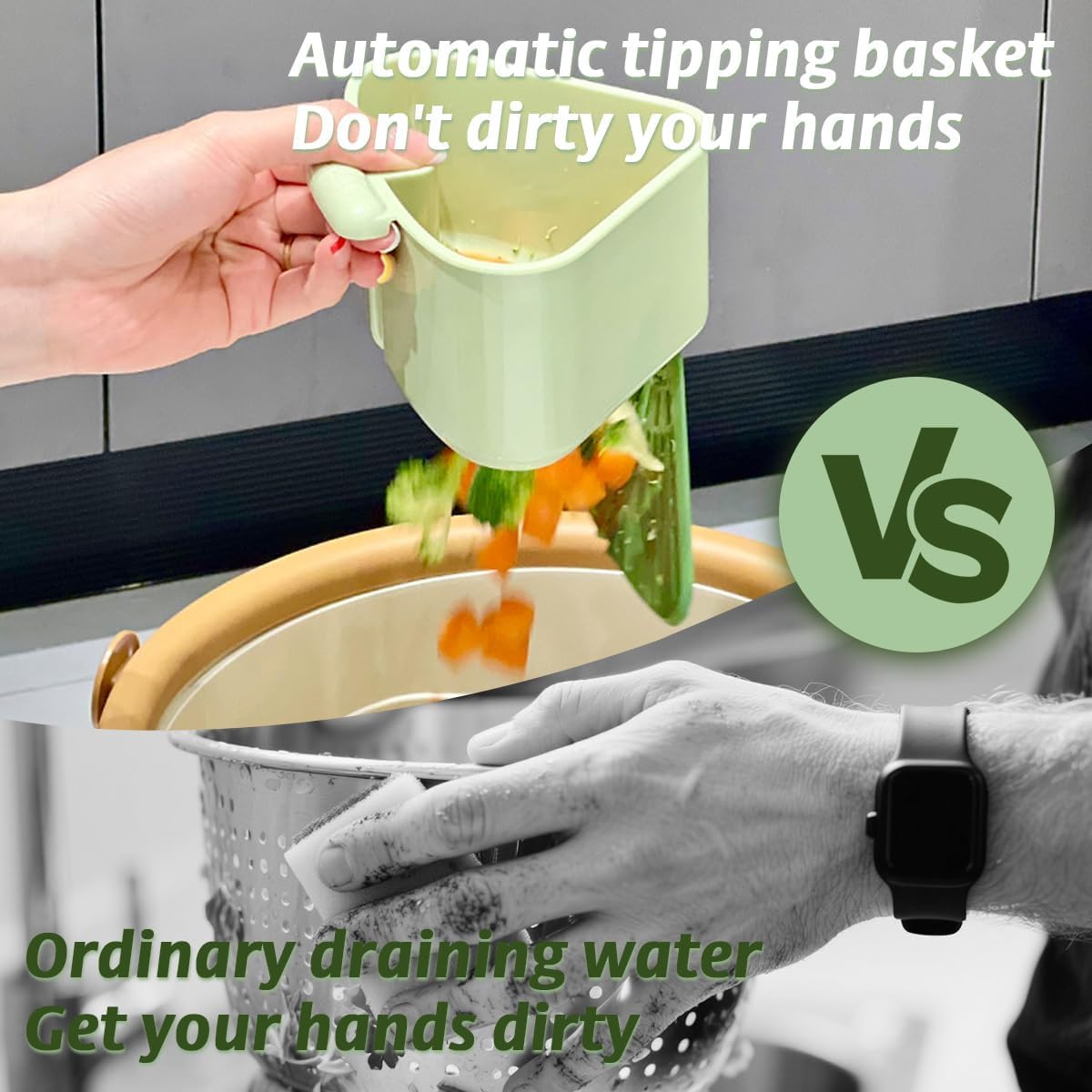 Suction Cup Sink Corner Rack, 2025 Upgraded Self-Cleaning Sink Strainer Basket, Removable Food Waste Catcher with Drain Hole, Say Goodbye to Gross Food Scraps and Smelly Sinks (2*Yellow)