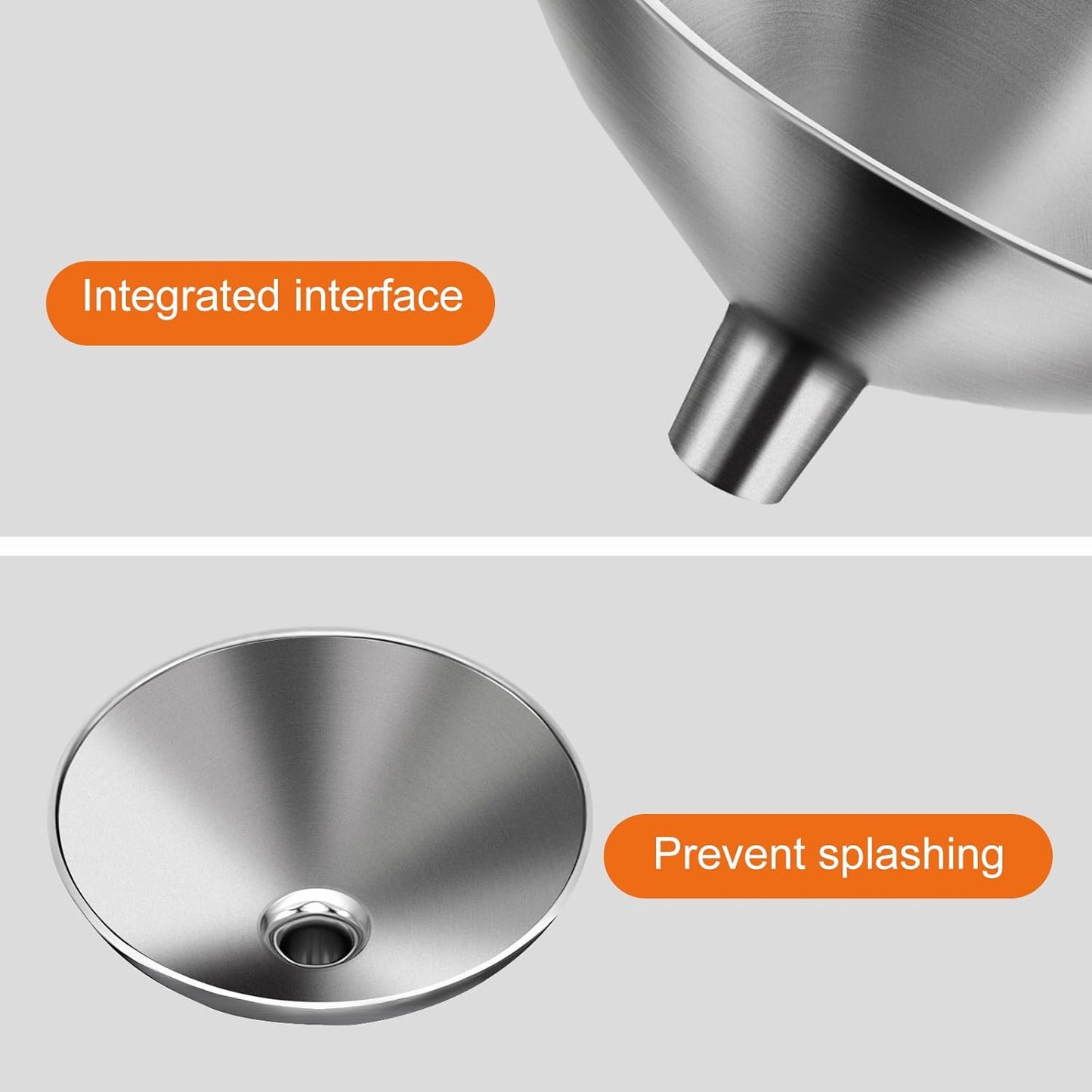 2 Piece Small Stainless Steel Filling Mini Funnel, Flask Funnel, Large for Kitchen, Small for Flask, Essential Oil Delivery