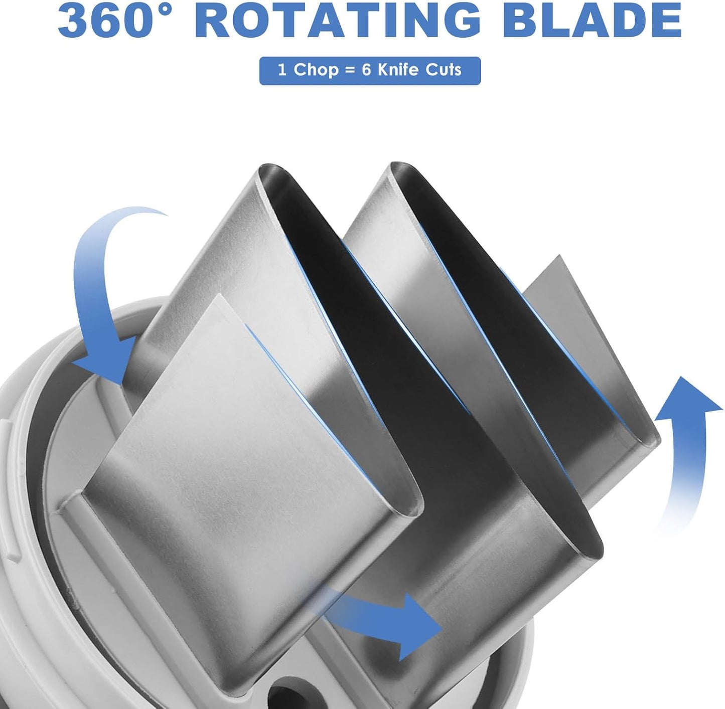 Vegetable Chopper, Food Chopper Manual Hand, Onion, Salad, Garlic, Nut & Veggie Cutter, Dishwasher Safe, White