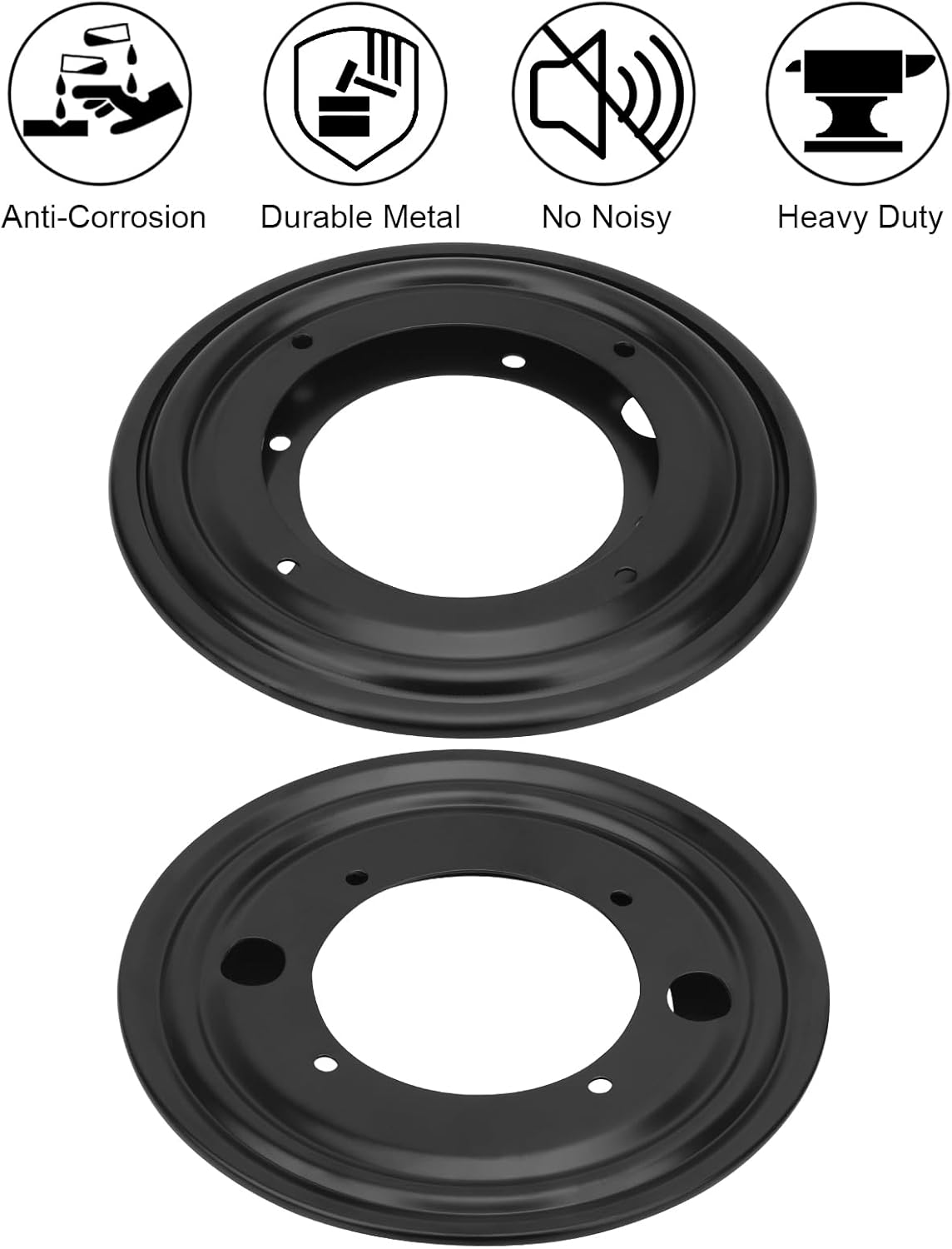 2Pack 5.5" Lazy Susan Hardware 5/16" Thick Round Rotating Bearing Plate, Black Swivel Plate Base 300lbs Capacity Lazy Susan Turntable Bearing Base for Rotating Table, Serving Tray, Kitchen