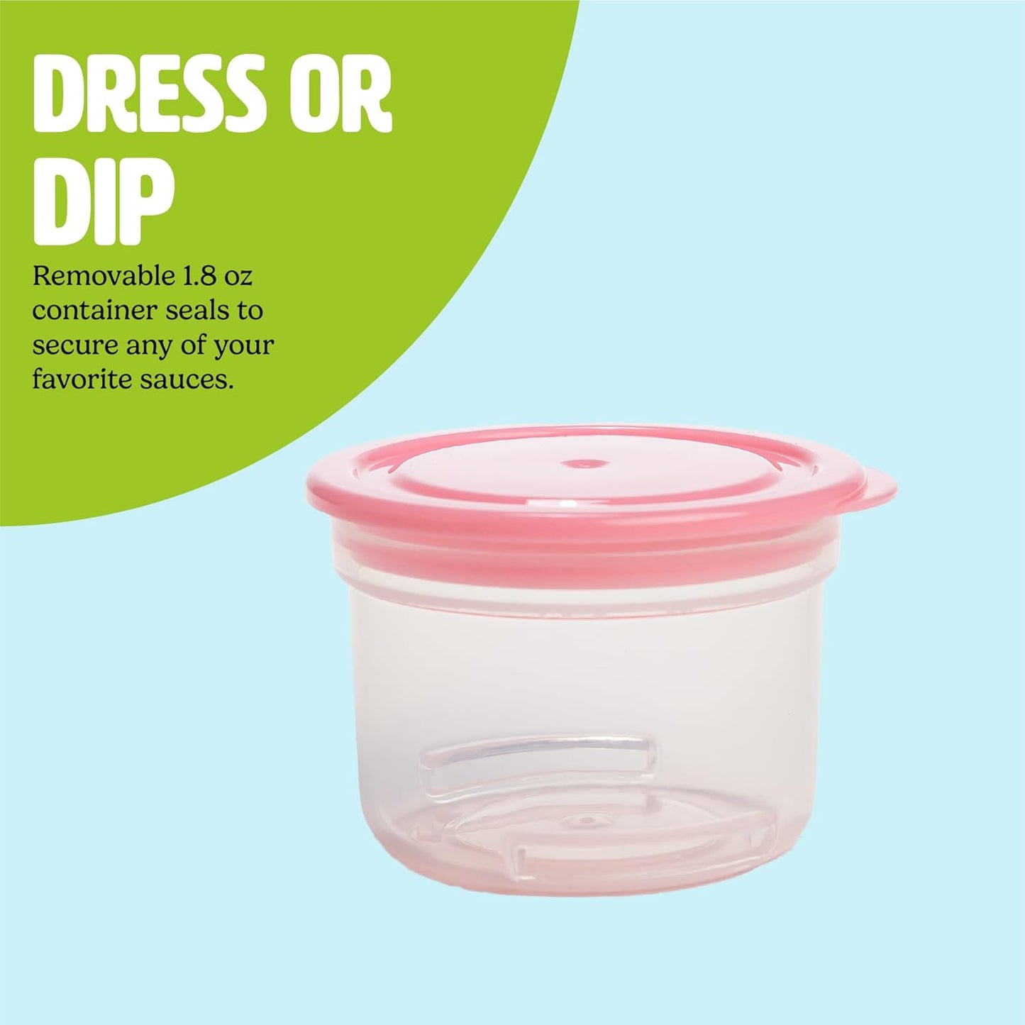 Tasty Travel Snack Cups with Spoons, On-The-Go Snacking, Divided Compartments, Great for Nuts, Cereal, Granola, Yogurt and More, Made Without BPA, 2-Pack, Pink