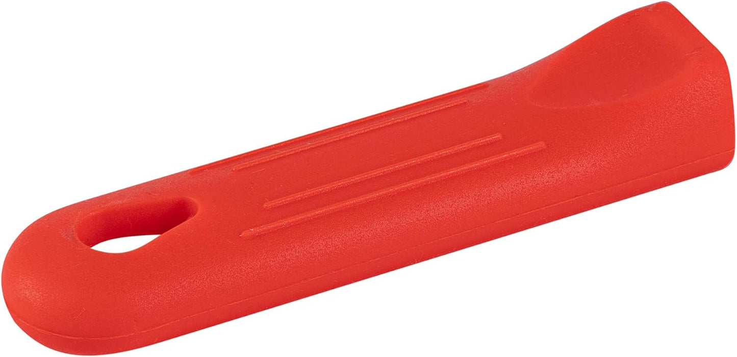 Restaurantware Pan Handle Sleeve 1 Pack Of 4.25" Removable Silicone Pot Handle Holder Fits 8-inch And 9-inch Pans No-Slip Heat-Resistant Dishwashable Red Aluminum Fry Pan Covers for Home Kitchen