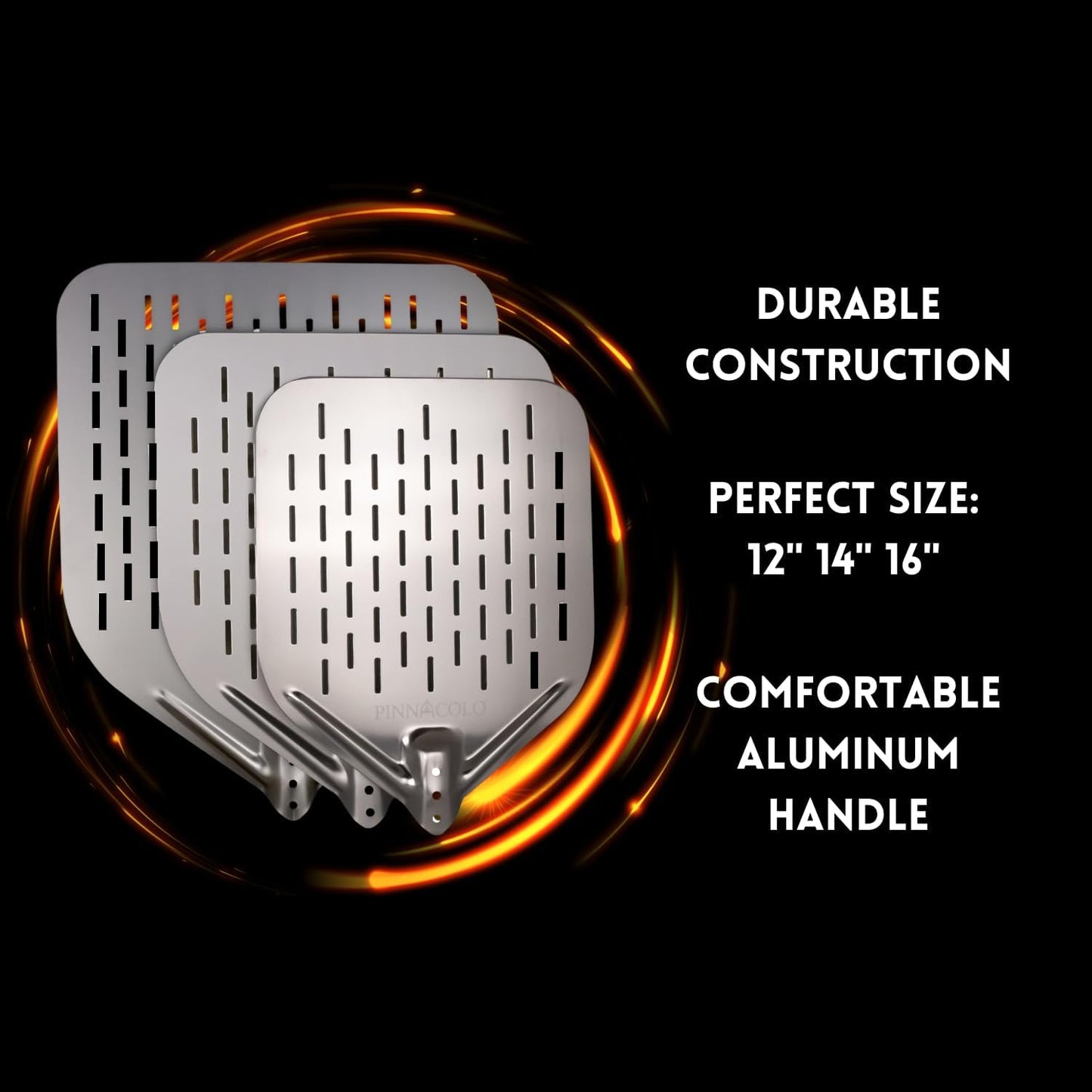 Premium 14 Inch Perforated Peel with Aluminum Handle - Lightweight and Premium, Perfect for Homemade Pizza, Bread, and Pastries