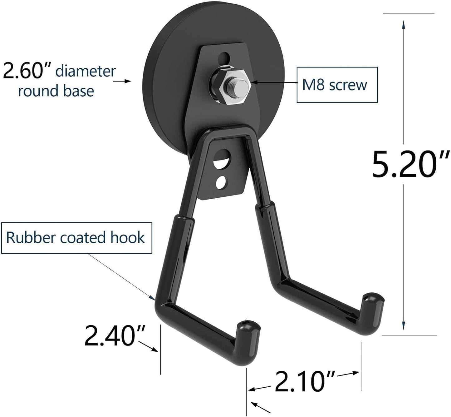 Super Strong Magnetic Hooks Heavy Duty, Magnetic Utility Hooks for Power Drill, Garden Tools, Hose, Straps, Steel Pegboard, Horse Trailer, Garage Magnetic Hooks Hanger Tool Holder(4pack)