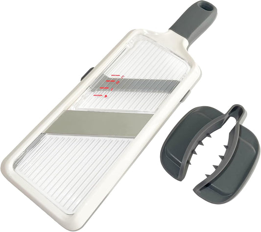 Handheld Mandoline Slicer with Food Holder Mandoline Food Slicer Adjustable Stainless Steel Blades Veggie Chopper & Cheese Grater for Speedy Slicing of Fruits and Vegetables