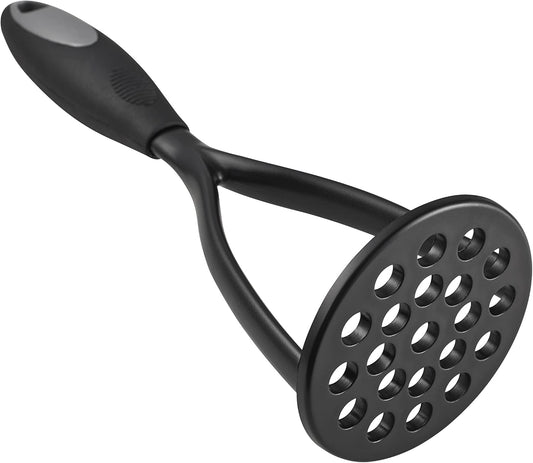 KSENDALO Potato Masher Kitchen Tool,Nonstick Bean Smasher Food Masher with Thick Nylon Blade and Rubber Wrapped Comfortable Handle,Hand Wash, Black