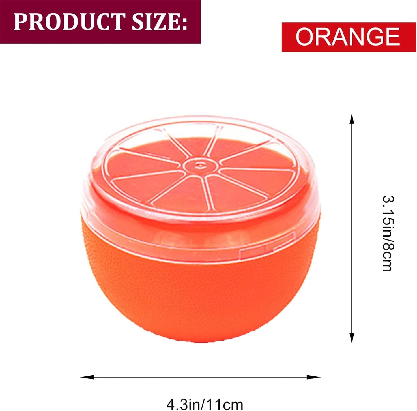 Orange Storage Containers, Reusable Grapefruit Keeper for Refrigerator, Individual Orange Saver Holder Organizer for Fridge to Keep Orange Fresh