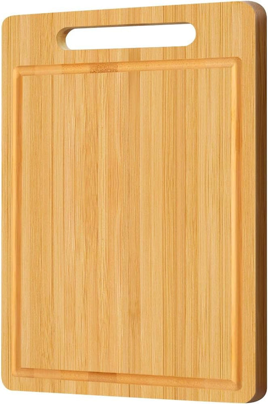 Bamboo Cutting Board, Wooden Cutting Boards for Kitchen, Wood Double Sided Food-Grade Chopping Board for Meat Cheese Vegetable (Large)