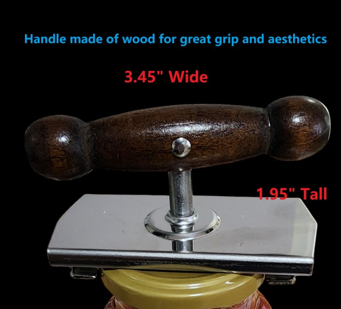 kitchen solution 2.0 wooden good grip handle stainless steel jar opener for weak hands and arthritis