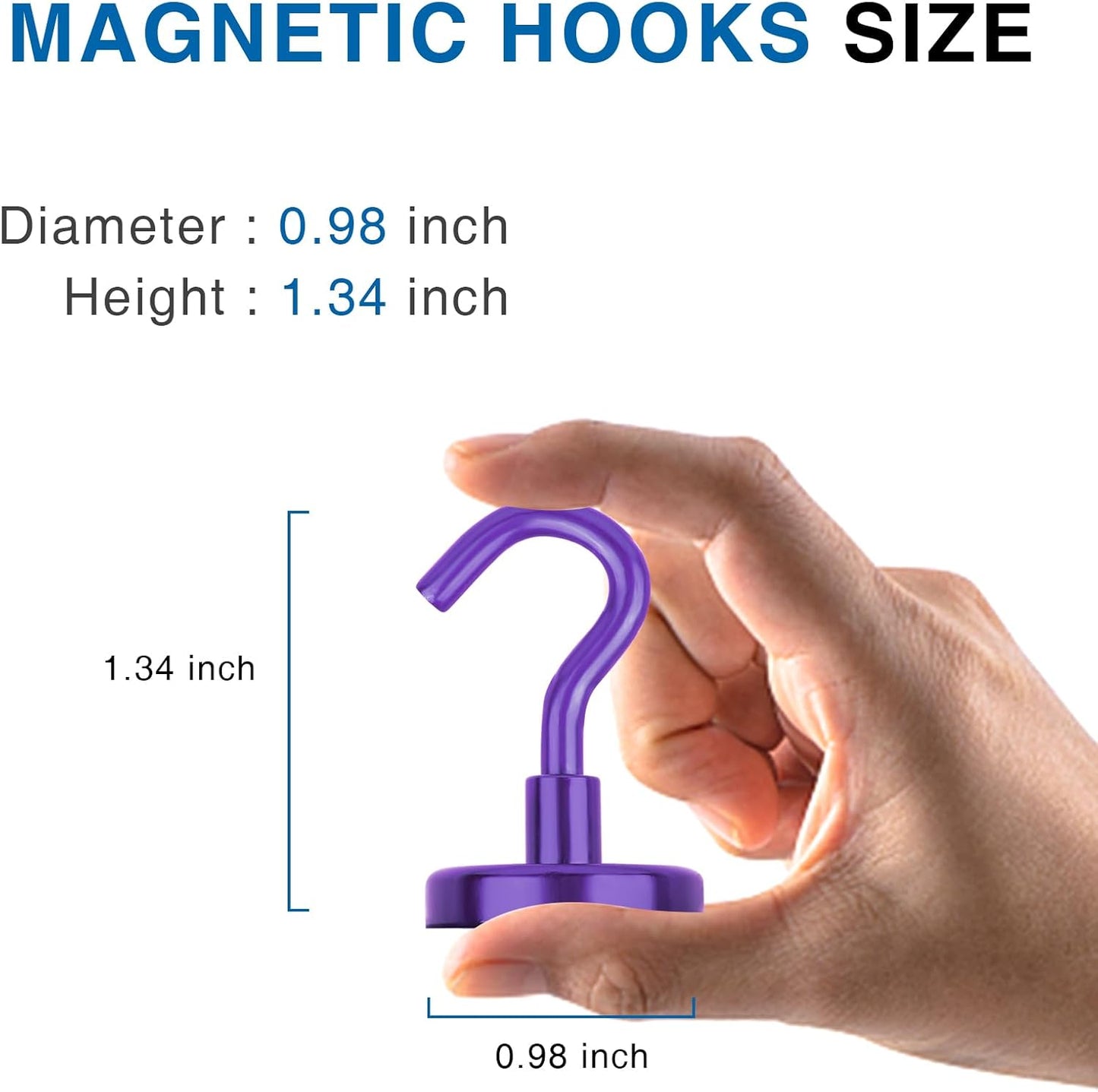LOVIMAG Magnet Hooks, Strong Magnets,80Lb Magnetic Hooks Heavy Duty, Purple Strong Magnet Hook for Cruise Cabins, Magnet Hook for Refrigerator, Cruise Accessories, Magnets Key Holder-12Pack