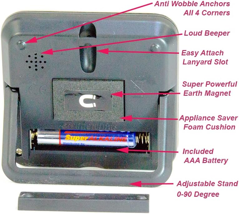 Elegant Digital Kitchen Timer Stainless Steel - Plumberry - Strong Magnetic Back - Kickstand - Loud Alarm - Large Display - Auto Memory - Auto Shut-Off - Model eT-24 (Plumberry) by eTradewinds