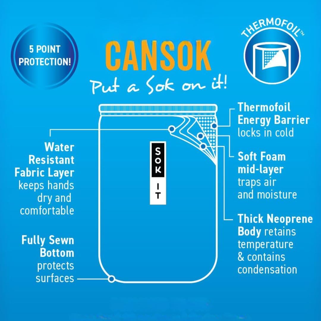 Sok It CanSok Sleeve for Beer & Soda Insulated Neoprene Cover (Honeycomb Buzz, 12oz Can Sleeve)