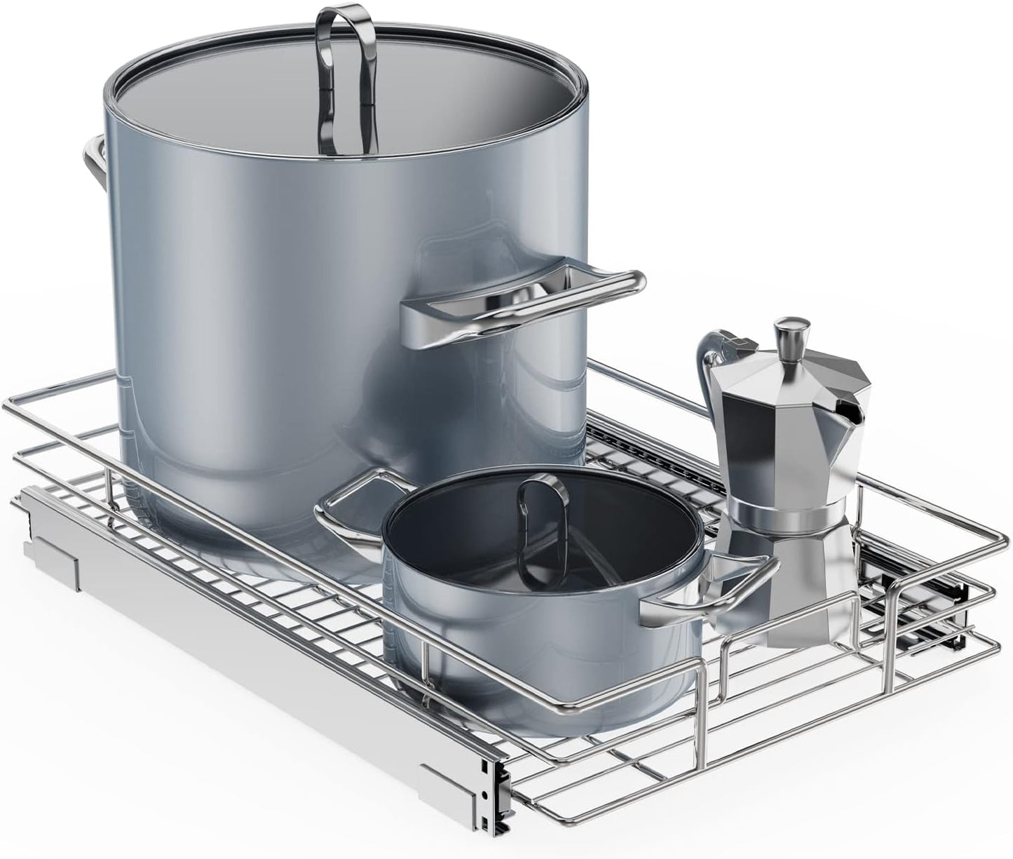 ROOMTEC Pull Out Cabinet Organizer, Cabinet Pull Out Shelves 14" W x 21" D, Heavy Duty Cabinet Drawers Slide Out Kitchen Cabinet Organizers Storage Shelf