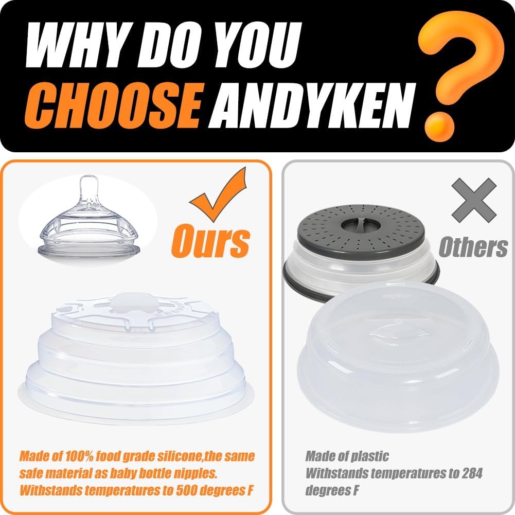 Microwave Plate Cover Microwave Splatter Cover Silicone Microwave Plate Cover Dish Covers for Microwave Oven Cooking Anti-Splatter Guard Lid