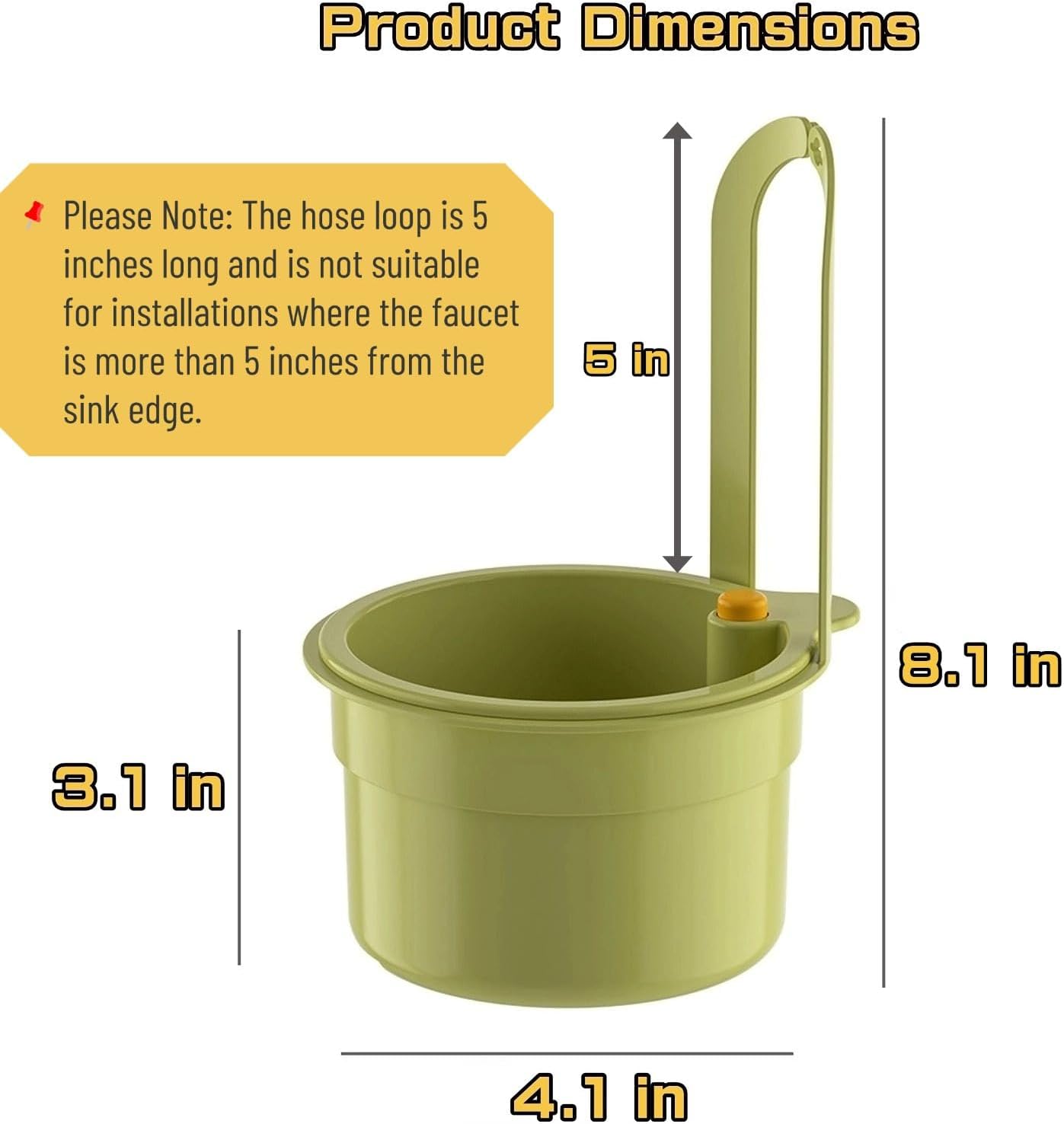 Over-Sink Drying Rack - Faucet Mount Drainer Basket, Rust-Proof Sink Trash Catcher for Kitchen Organization (White)