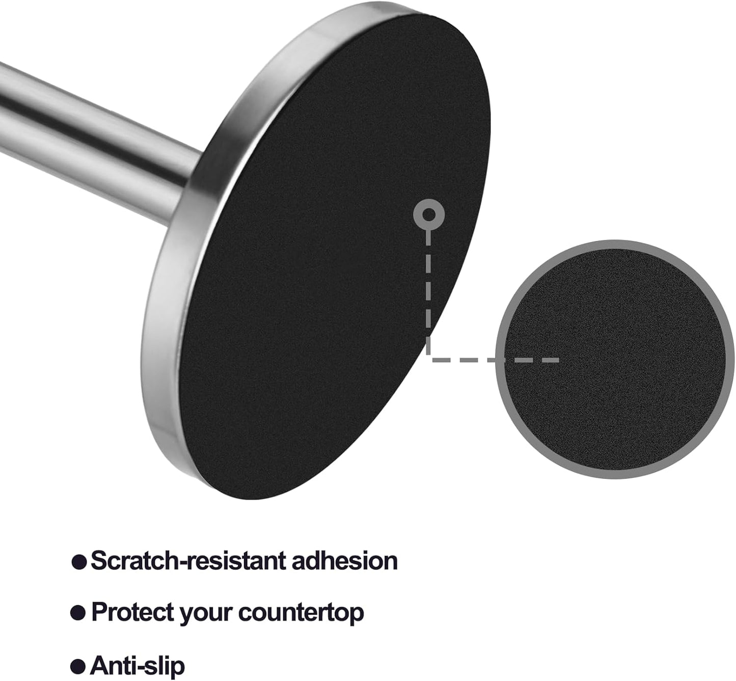 DAWNER Paper Towel Holder Countertop, Freestanding Kitchen Paper Holder Stand, One-Handed Tear, Stainless Steel, Paper Towel Dispenser with Weighted Base for Standard Towel Rolls, Brushed Nickel