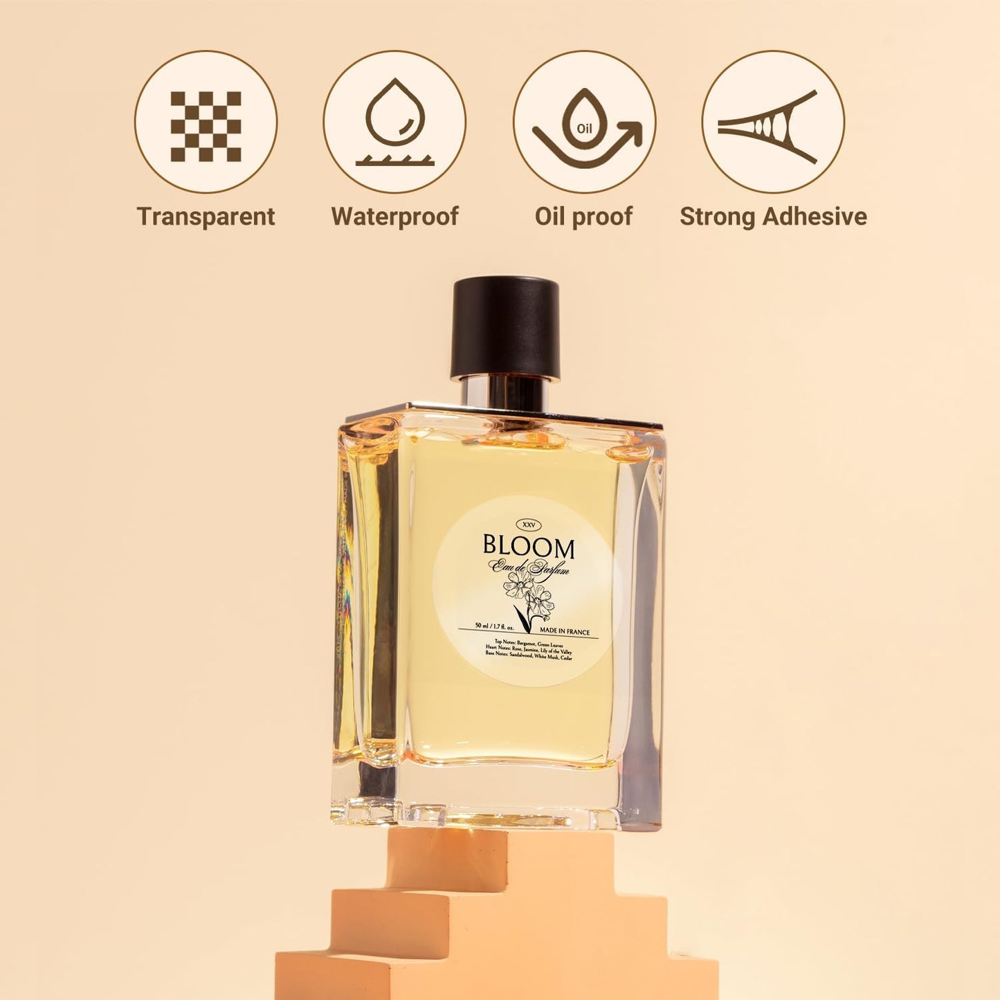 2 Inch Transparent Round Thermal Labels,Self Adhesive Circle Clear Waterproof Thermal Label,500 Labels/Roll, Multipurpose Roll Direct Sticker for DIY Logo Design