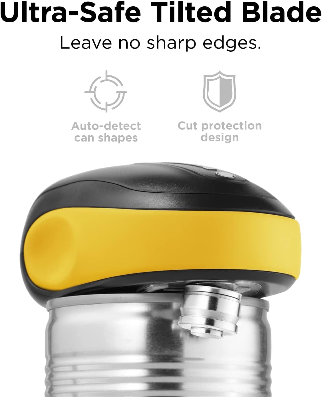Kitchen Mama One-To-Go Electric Can Opener: One Touch, Auto Stop, Smooth Edge, Lid Lift, Safety, Automatic, Magnetic, Cordless, Battery Operated, Kitchen Appliance for Senior with Arthritis (Yellow)