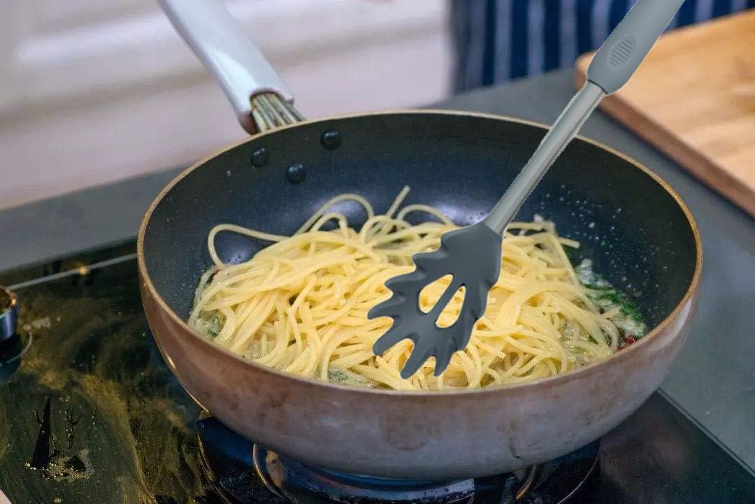 Silicone Pasta Fork, Spaghetti Server, Professional Pasta Server Spoon Heat Resistant Noodle Spoon, Spaghetti Strainer Best Cooking Tools