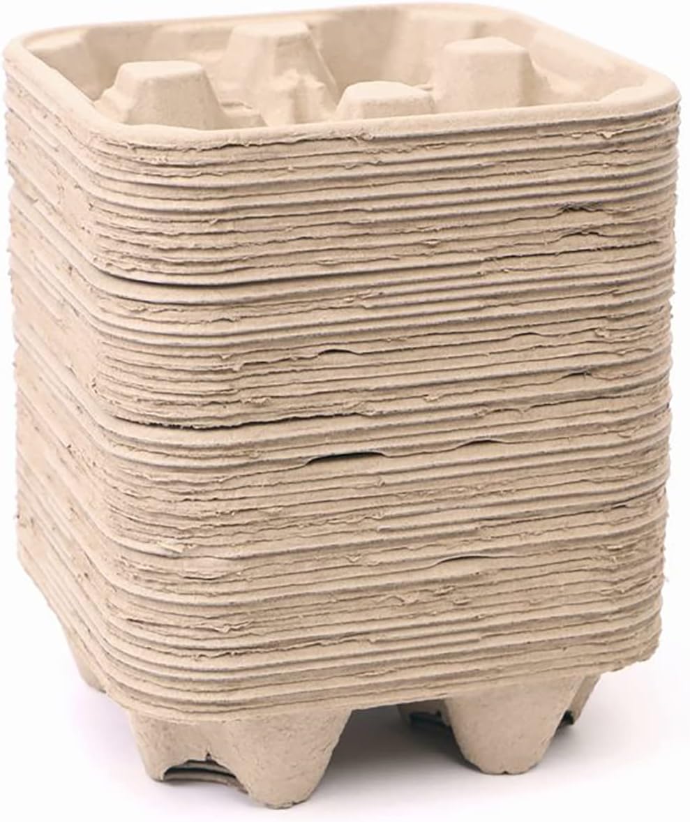 4 Cup Drink Carriers Disposable Coffee Take Out Trays 100 Pcs Pack Pulp Fiber Delivery Cups Holder for Hot and Cold Drinks